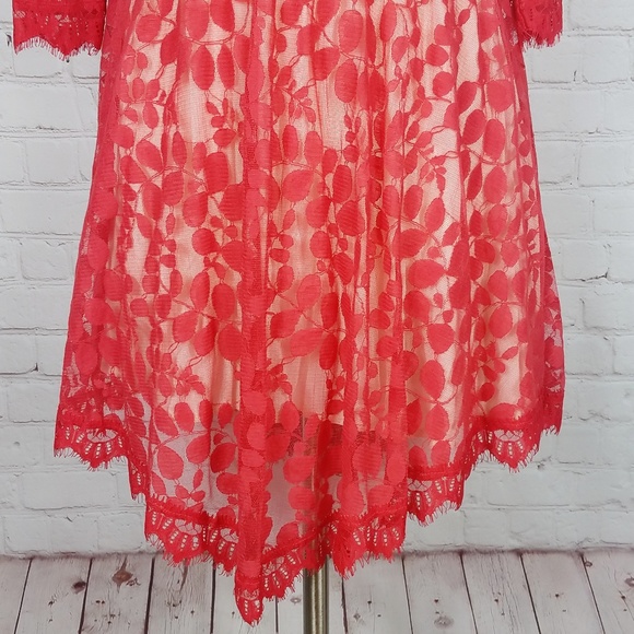 Free People Lace A-line Dress  | Red - Picture 6 of 8
